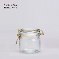 Most Popular Food Storage Containers 1/2/3 Gallon Glass Candy Jar Clear Glass Canisters With Airtight Colored Lid