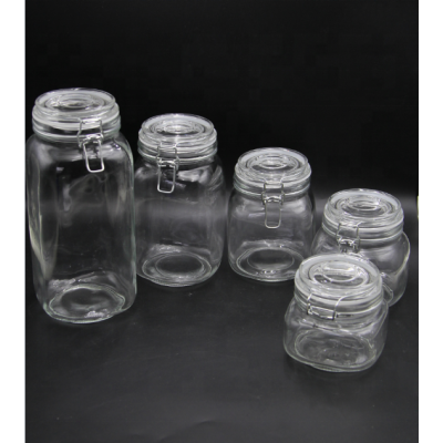 square seal glass jar with clip lid silicone lid