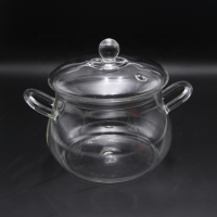 1500ml Borosilicate Heating Glass Pot with Lid Glass Instant Noodles Bowl