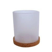 custom size color White frosted candle holder high borosilicate glass candle jar with lid