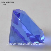 cheap blue glass diamond shaped paperweight