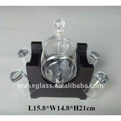 borosilicate drum shaped glass decanter set