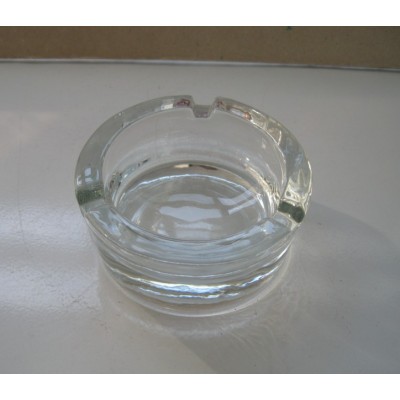 imprinted round clear glass ashtray