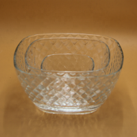 Wholesale 3pcs square glass bowl set & glass salad bowl