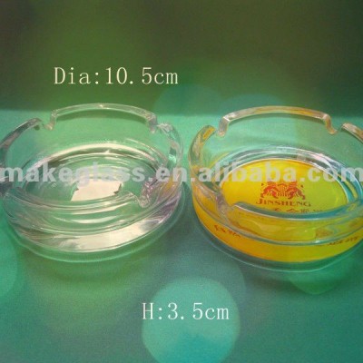 high quality clear round glass ashtray with or without printing