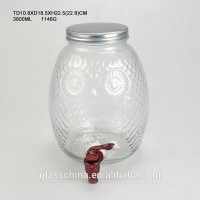 5L glass beverage dispenser jars