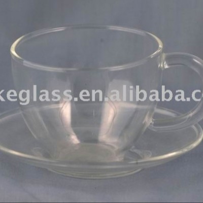 clear glass cup &saucer