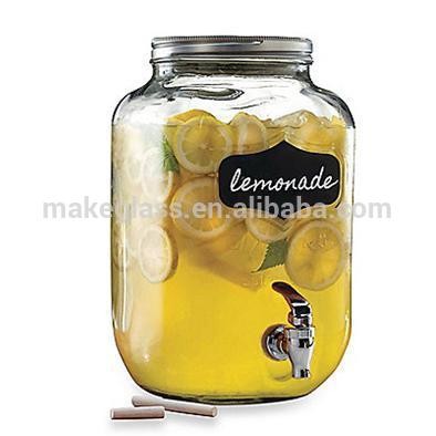 glass beverage drink dispenser with tap