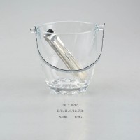 High Quality GLASS Ice Bucket with metal handle