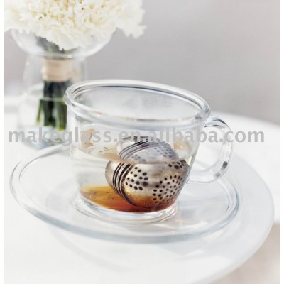 glass tea /coffee cup with saucer