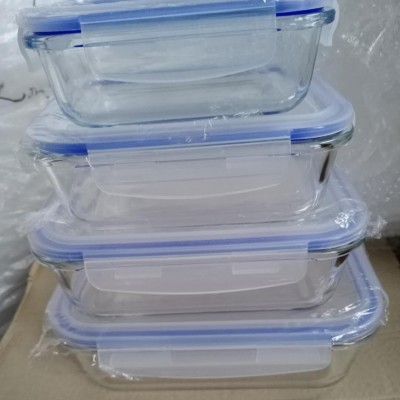 glass food container storage with plastic lid