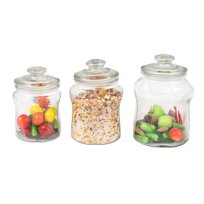 Food glass storage jar airtight glass jars with lid