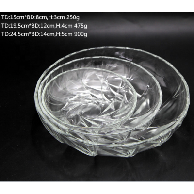 Transparent Round Glass Fruit Plate Glass Serving Dish Clear Dinner Plate