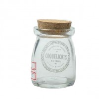 small clearly glass milk bottle pudding jar with cork