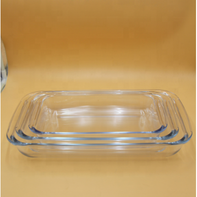 Rectangular Heat Resistant Pyrex Glassware Glass Plate For Microwave Cooking