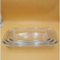 Rectangular Heat Resistant Pyrex Glassware Glass Plate For Microwave Cooking