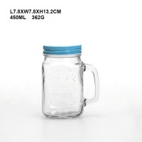 450ml glass mason jar juice bottle  with lid