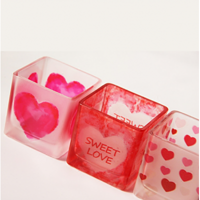 High Quality Square Shape Thick Glass Candle Holder