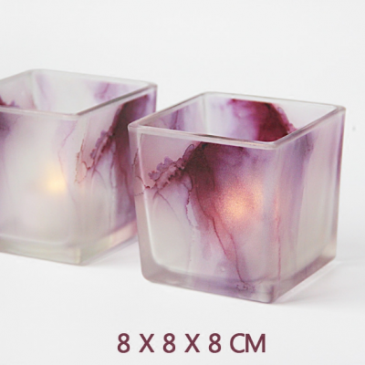 3D print Light Square Cube Glass Votive Candle Holder