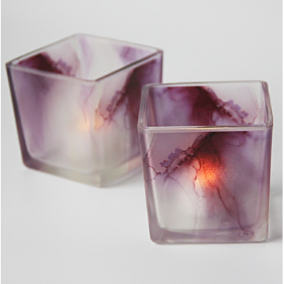 Wholesale colors mini square glass candle holder