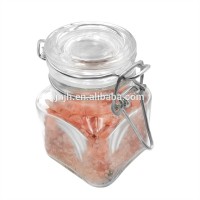 90ml Square Glass Spice Jar with Glass Lid Clip  glass mason jar small