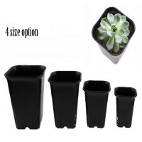 Indoor Home 4 Size Option Square Flower Plants Nursery Plastic Pots